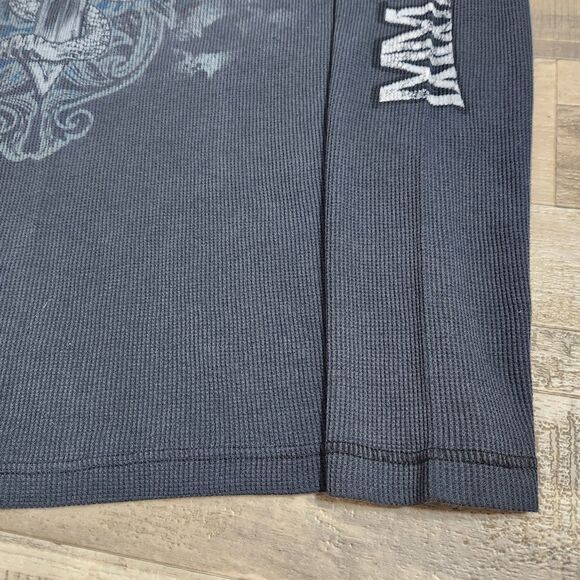 VTG Y2K MMA Elite Thermal Long Sleeve Shirt Men's XL Snake Cross Graphic Grunge - Picture 5 of 9
